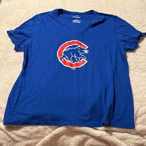 Chicago Cubs Fanatics Navy Blue Women's V-Neck T-Shirt 3XL